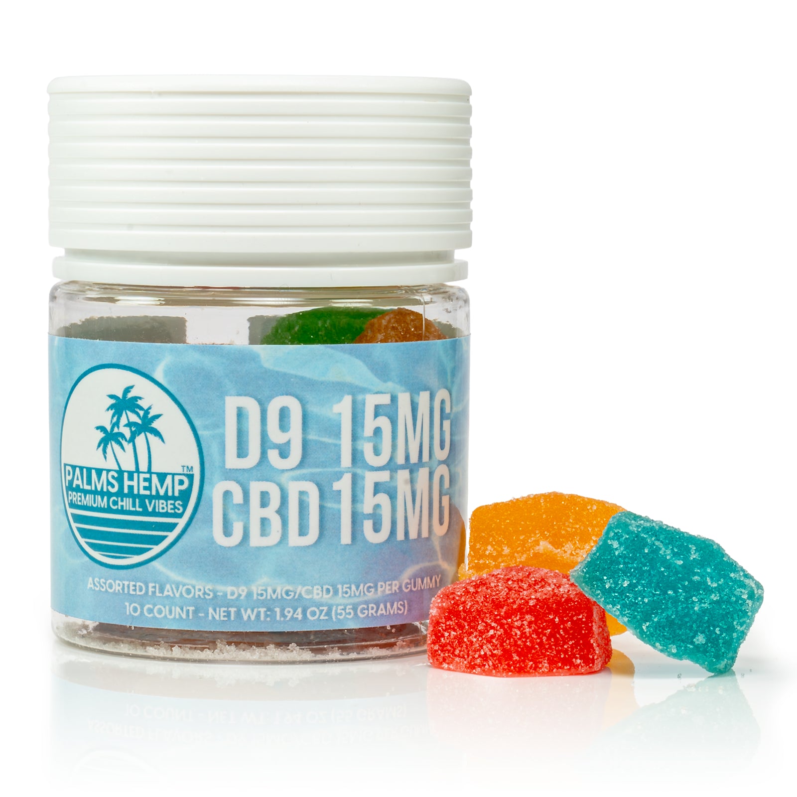 Palms 15mg Delta-9/15mg CBD - Edible Gummies