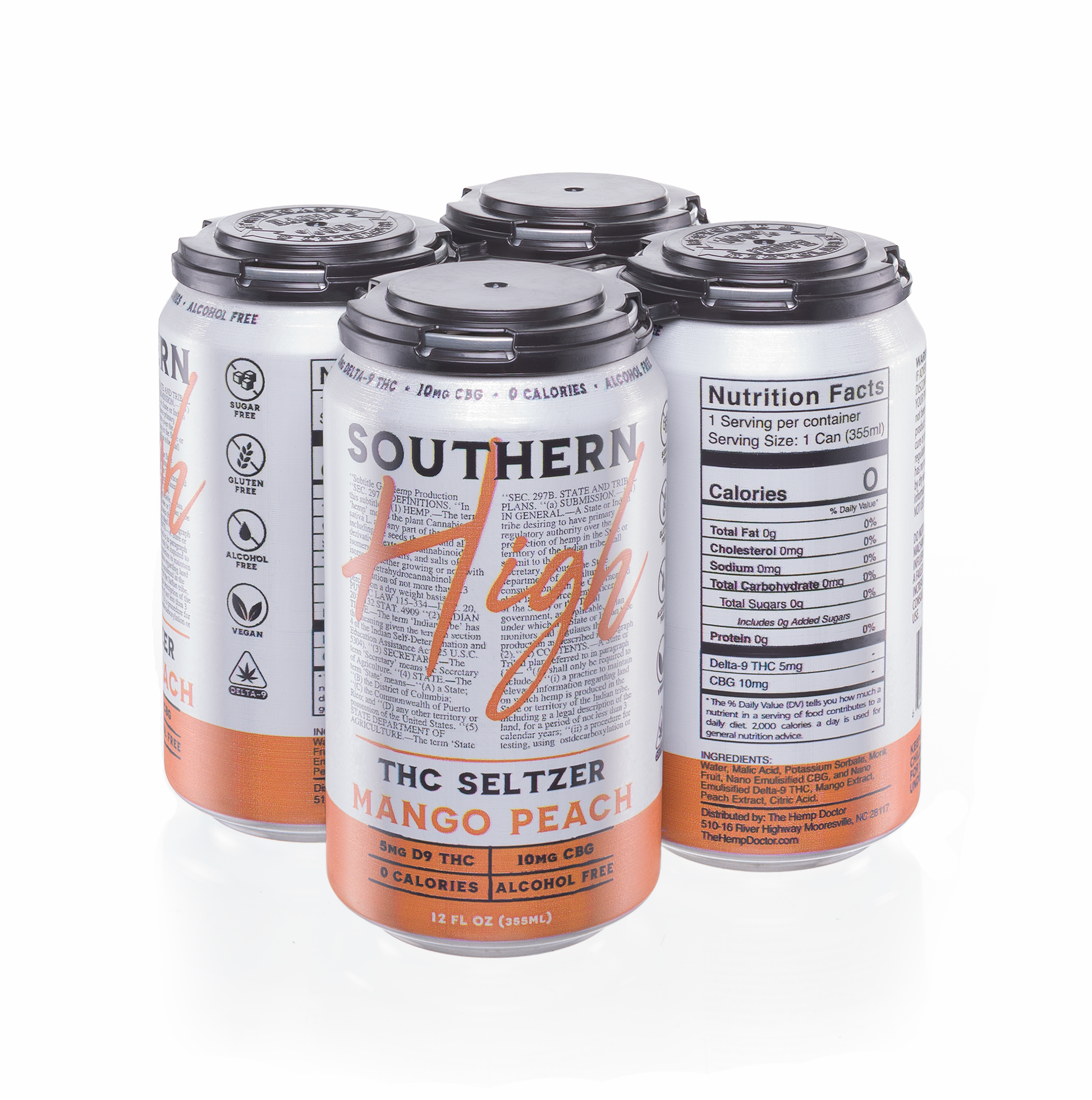 Southern High Mango Peach - Drink Seltzers