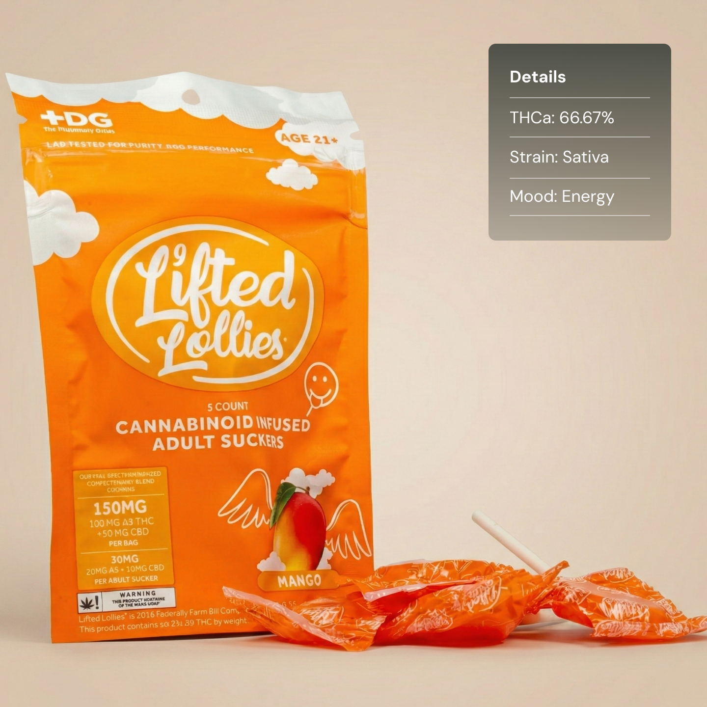 Lifted Lollies Mango - Edible Lollipop