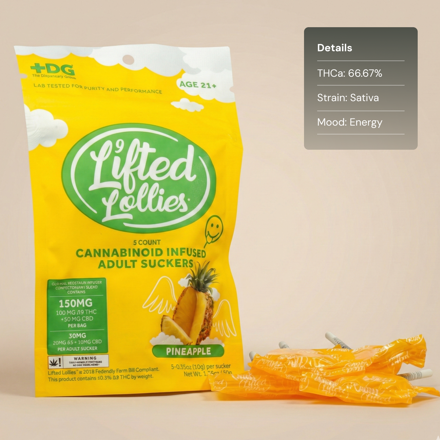 Lifted Lollies Pineapple - Edible Lollipop