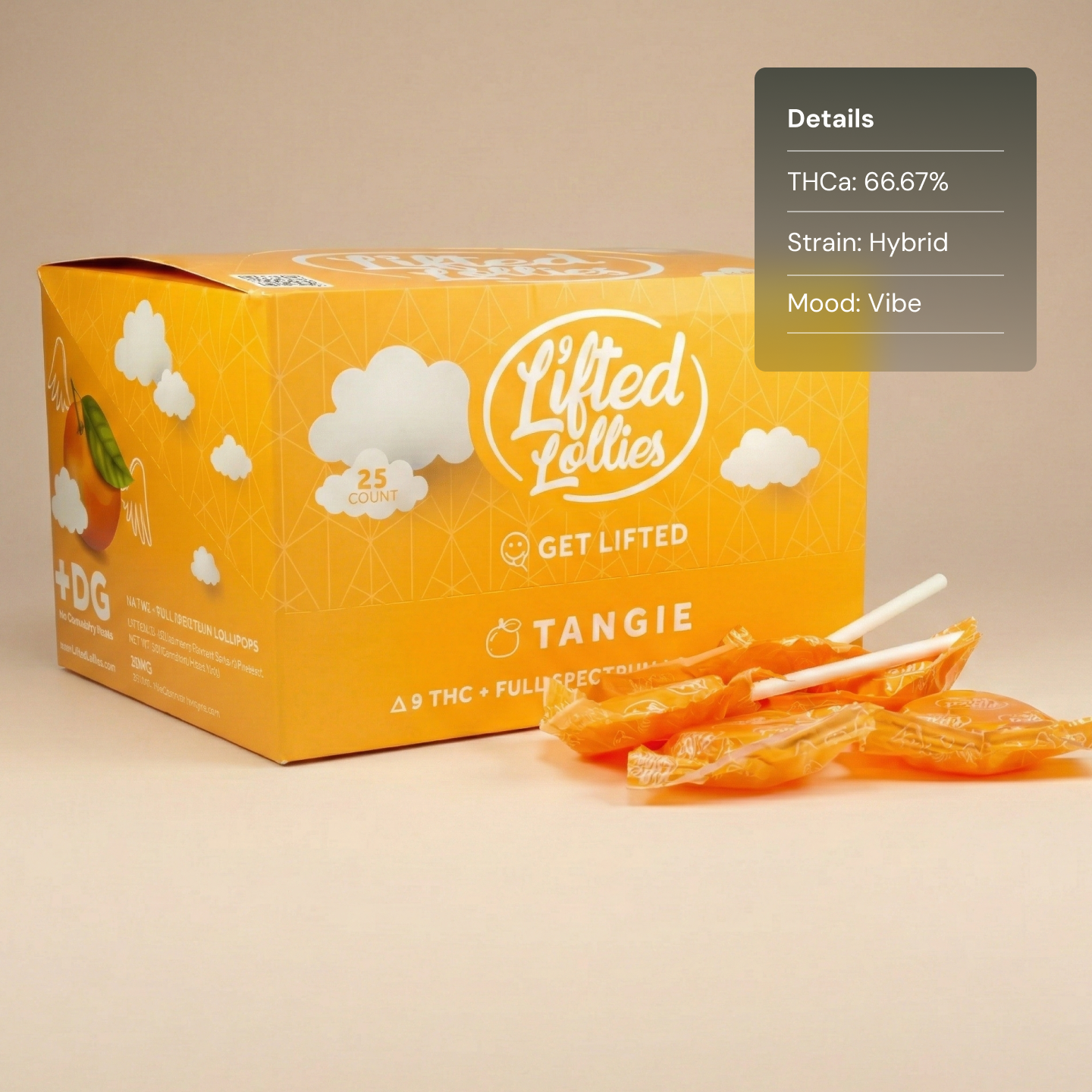 Lifted Lollies Tangerine - Edible Lollipop
