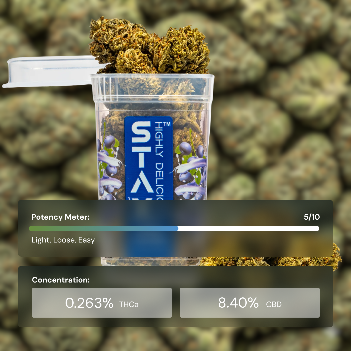 Stax Blueberry OG - HHCA Superflower Smalls